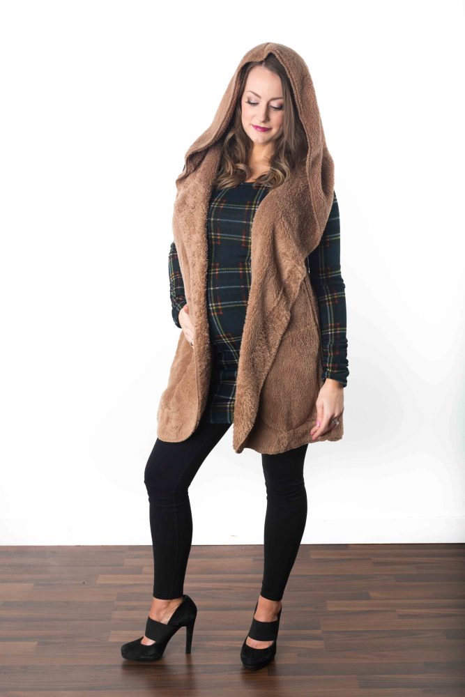 plaid maternity tunic