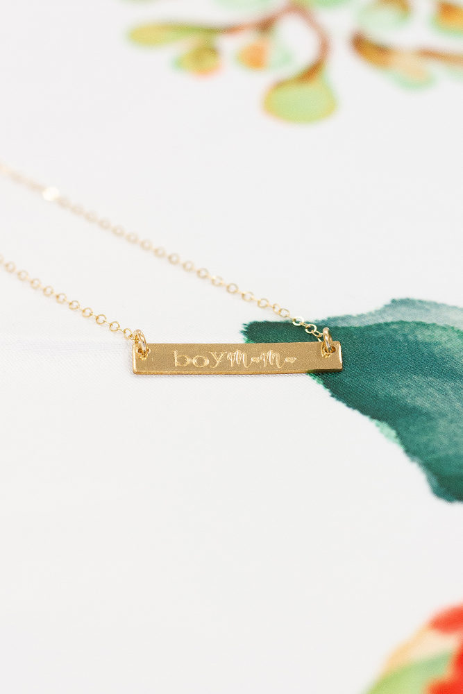 gold boy mama necklace