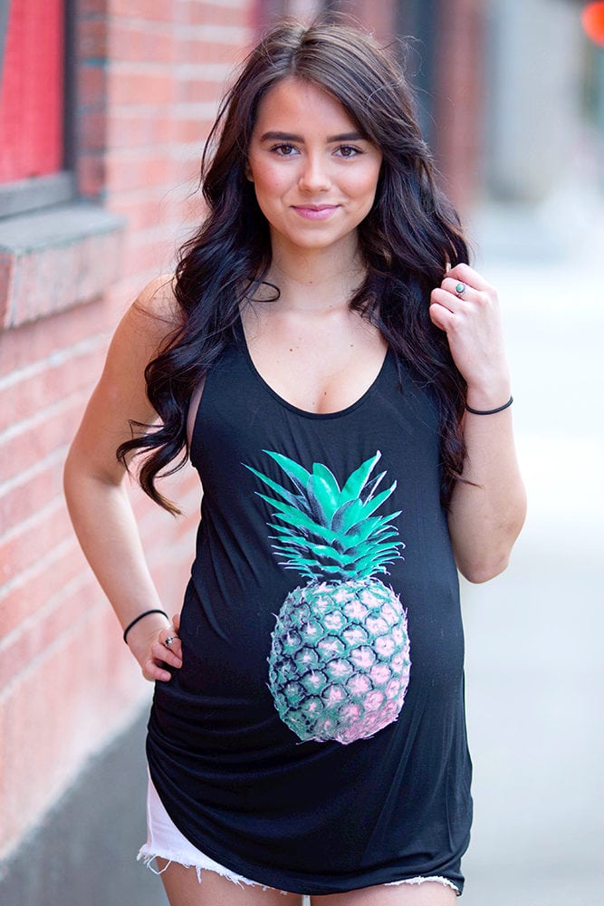 pineapple maternity tank