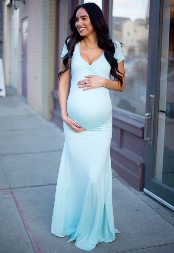 sweetheart maternity gown