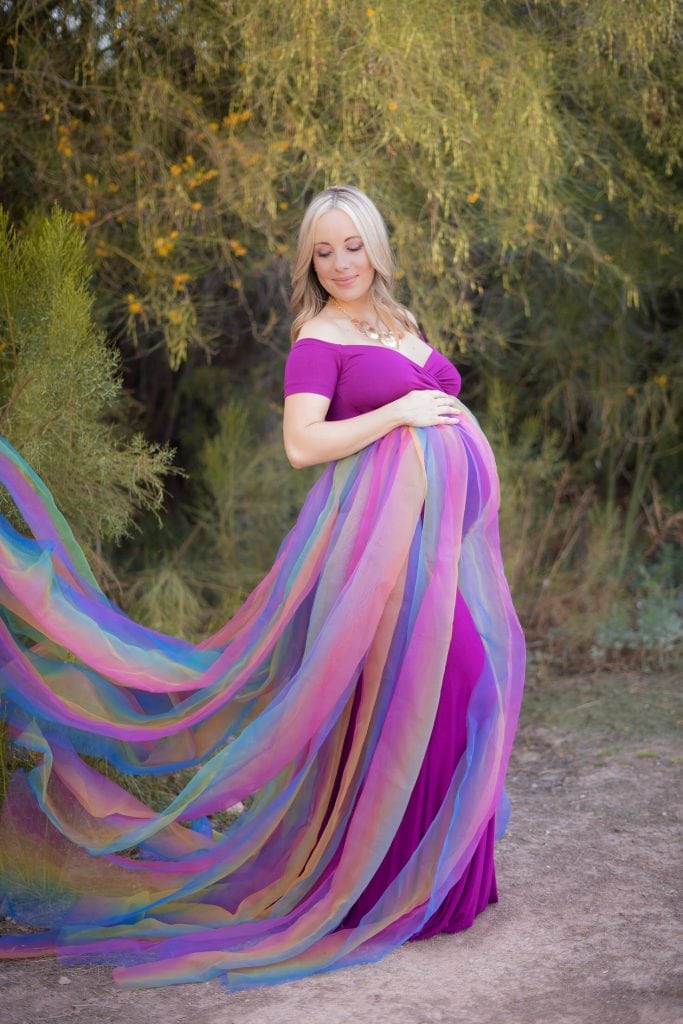 rainbow baby maternity gown