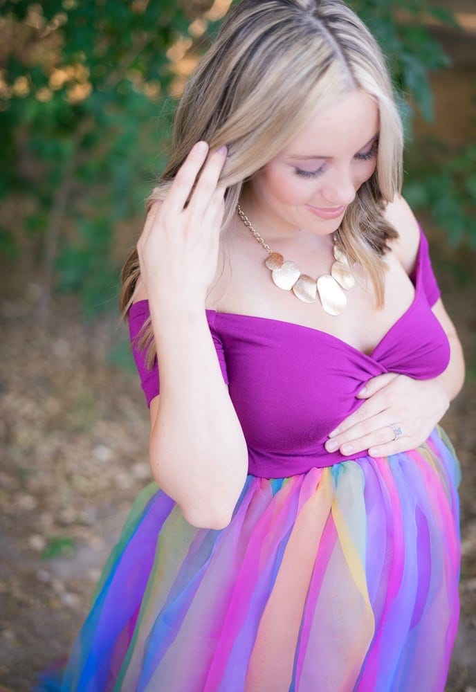 rainbow baby maternity gown