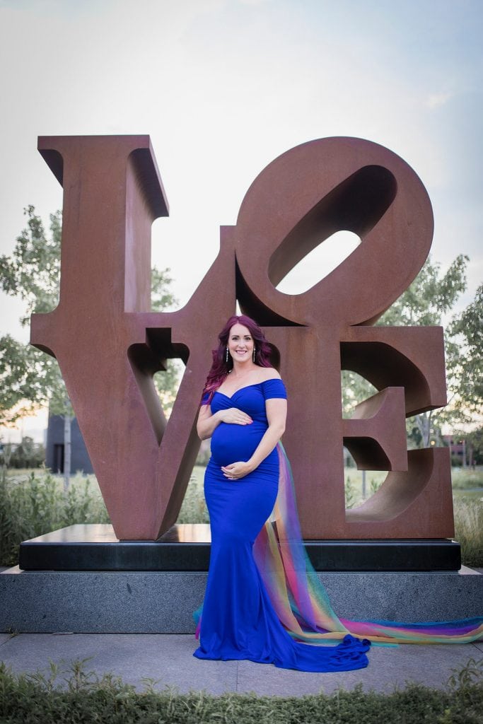 rainbow baby maternity gown