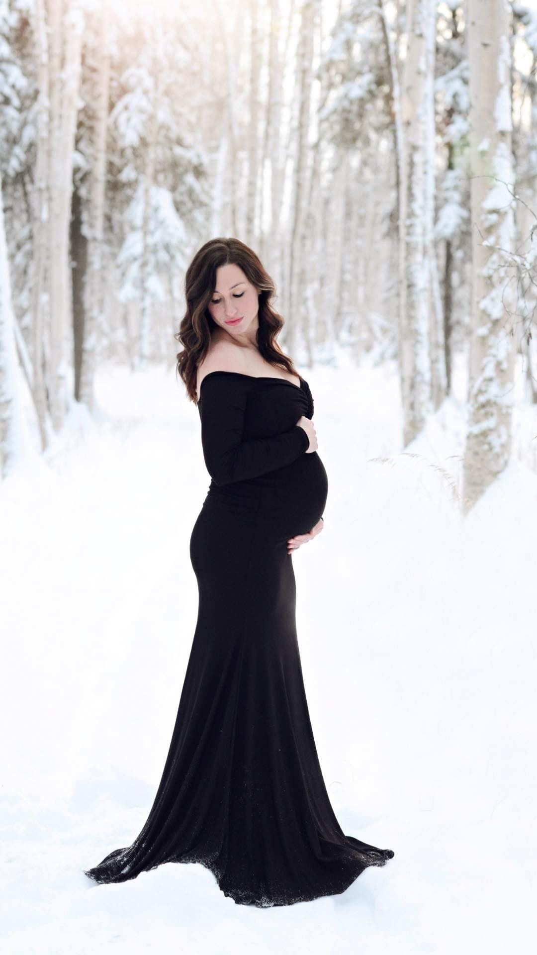 Winter Maternity Photoshoot Gowns - Sexy Mama Maternity