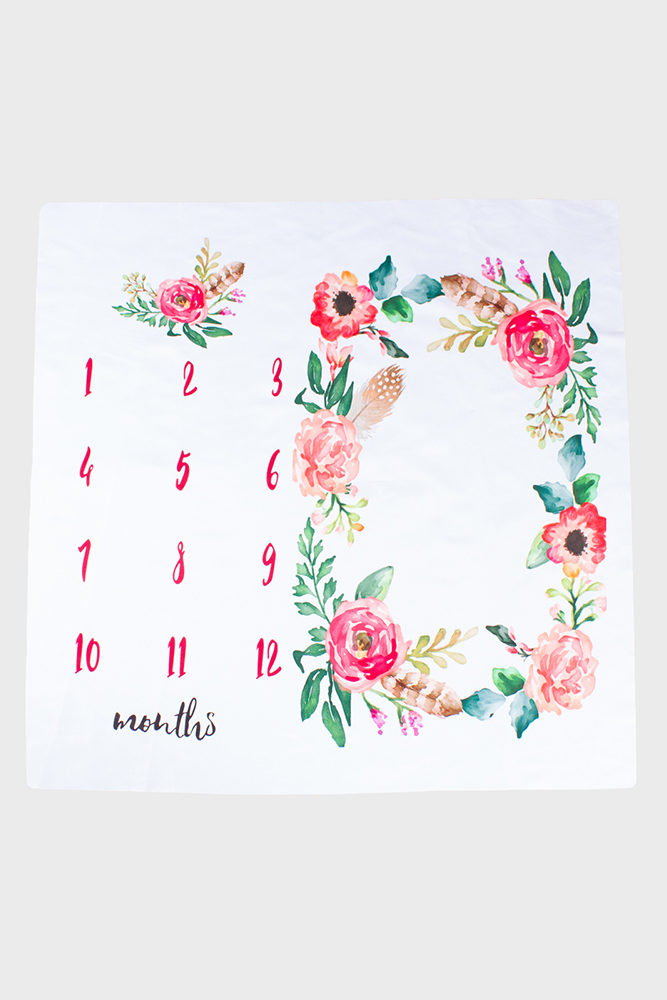floral wreath milestone blanket
