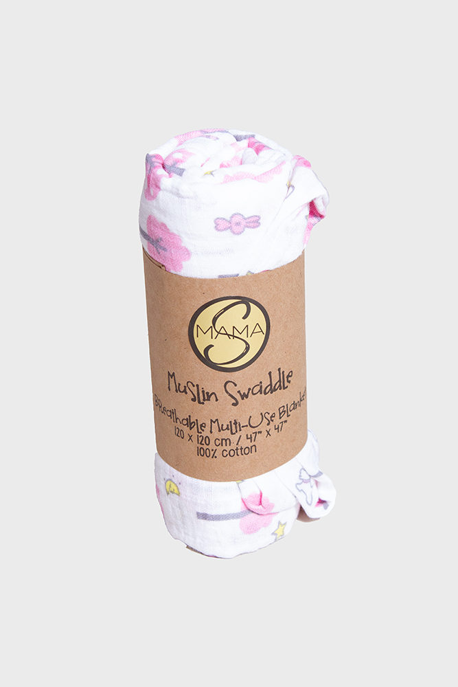 baby girl muslin swaddle blanket
