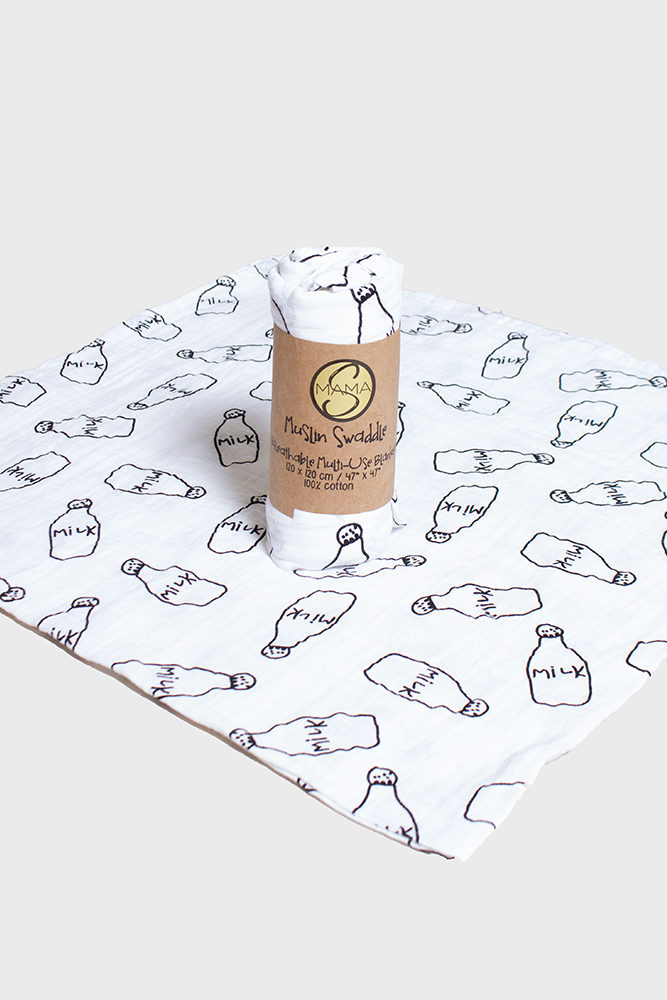 milk bottle swaddle blanket