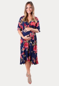 floral pregnancy wrap dress