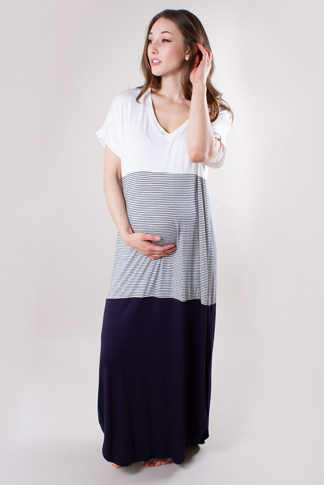 color block maternity dress