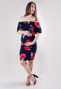 floral bodycon maternity dress