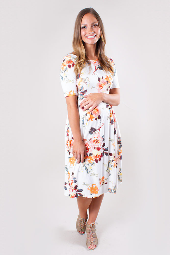 maternity floral mini dress