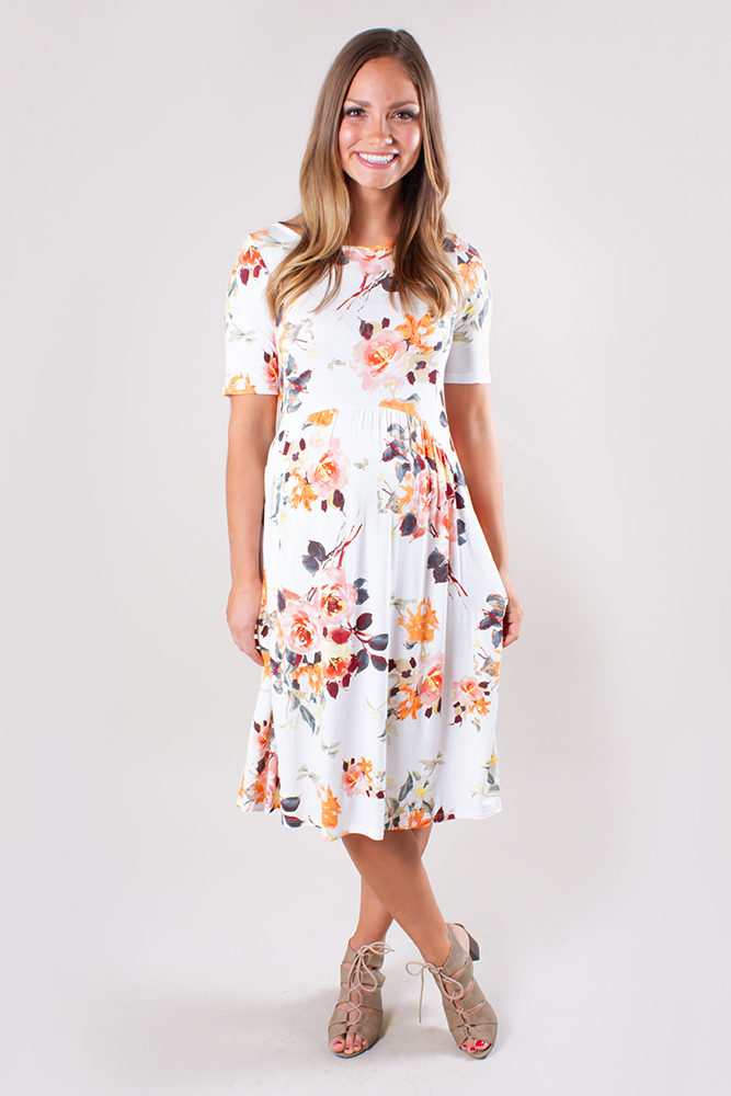 maternity floral mini dress