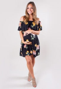 black floral maternity dress