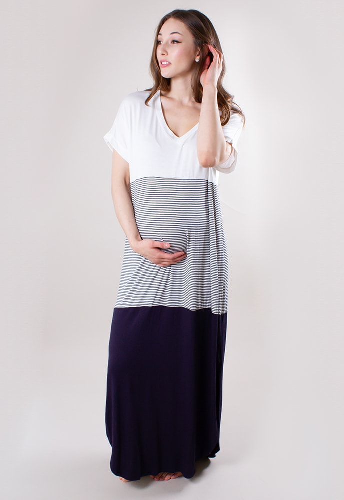 striped maternity dresses