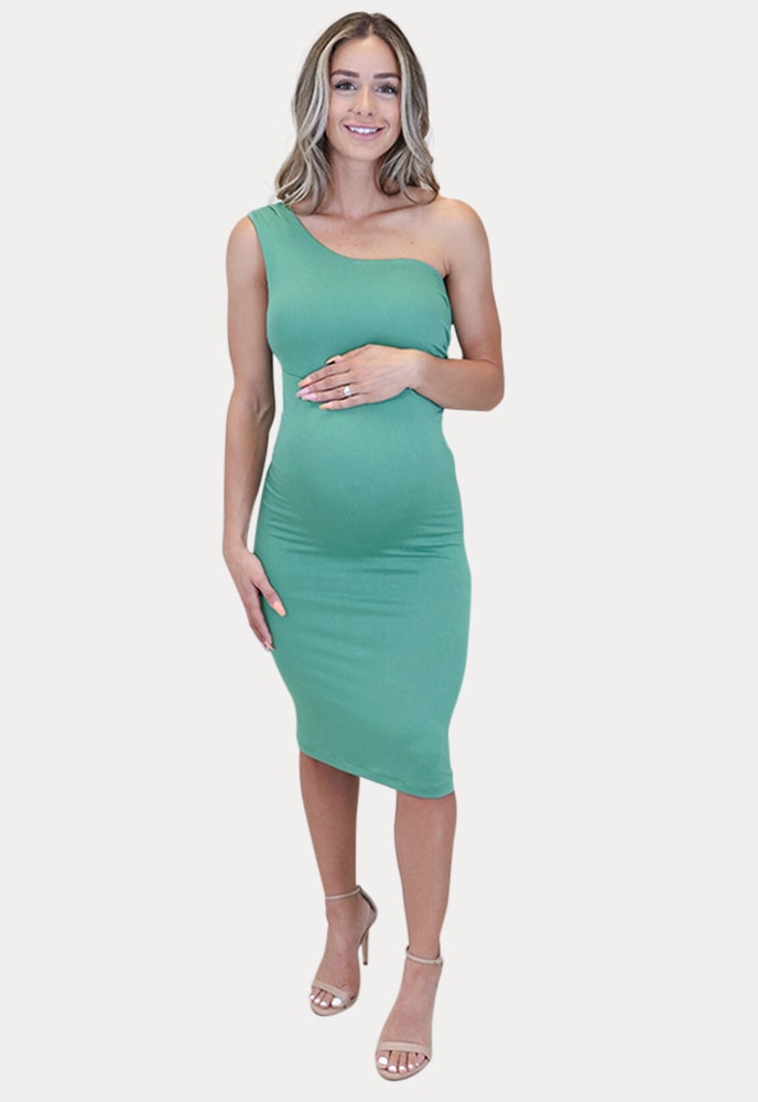 one shoulder pregnancy dress