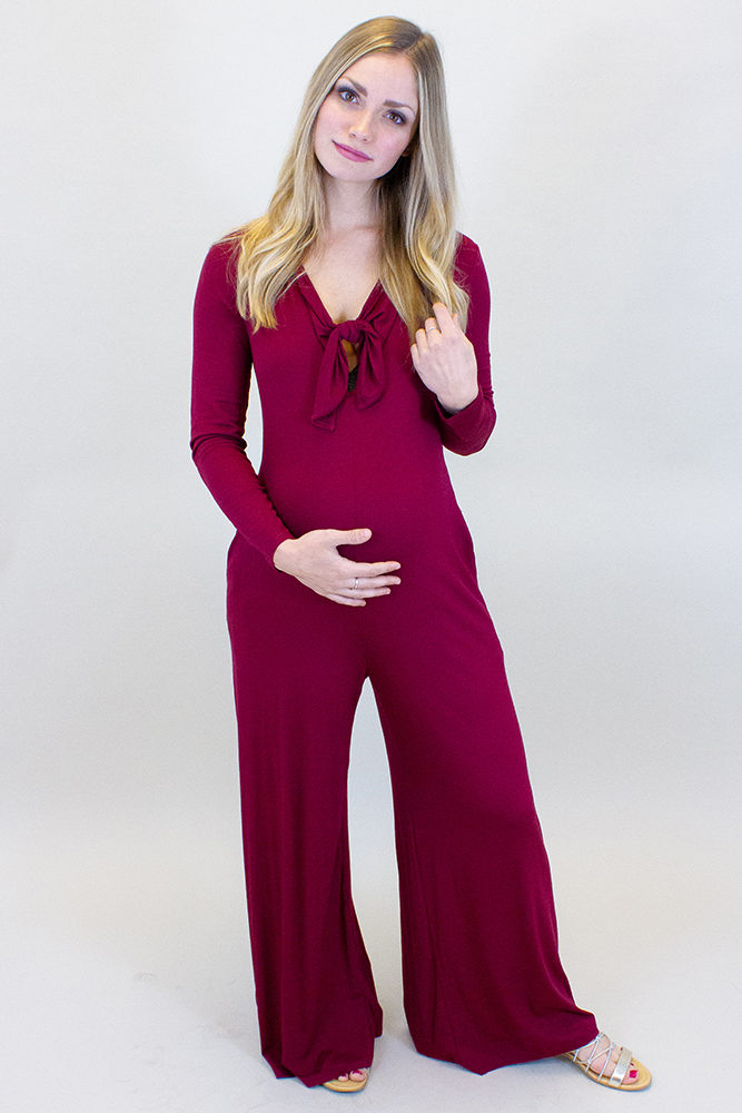 long sleeve maternity jumpsuit