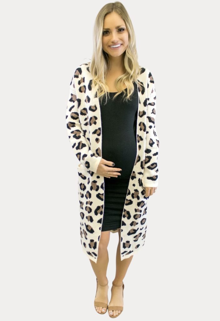 Cream Leopard Maternity Sweater