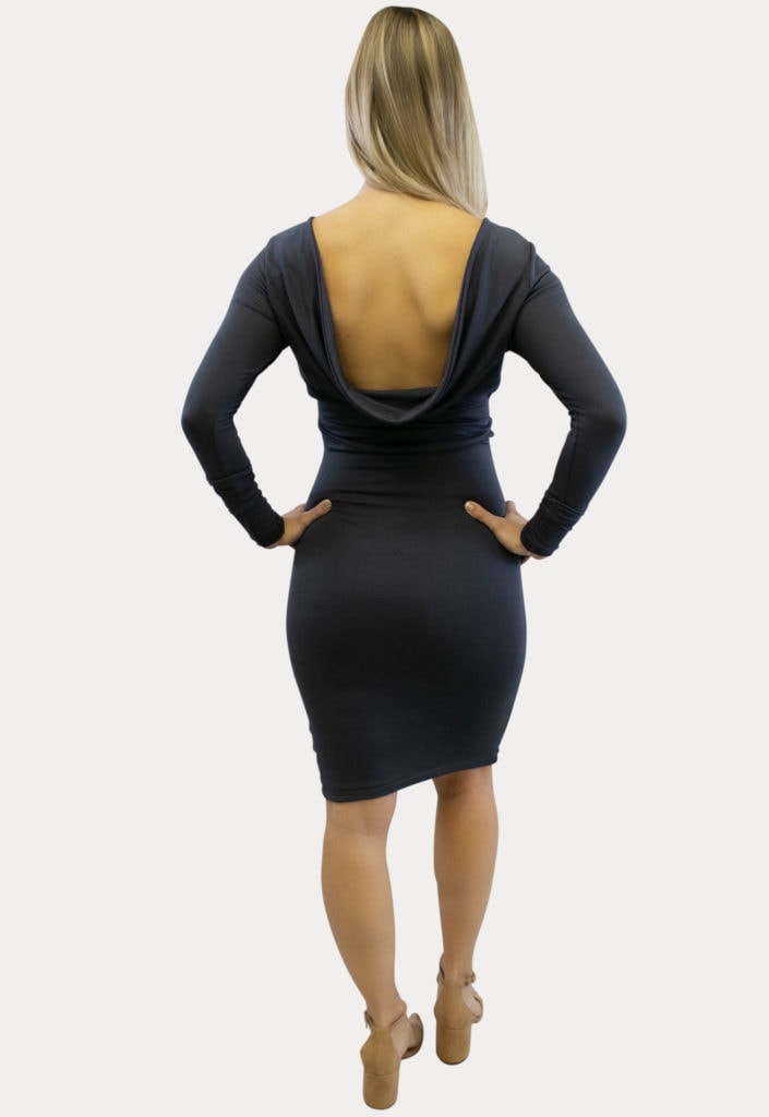 Cowl Back Maternity Dress