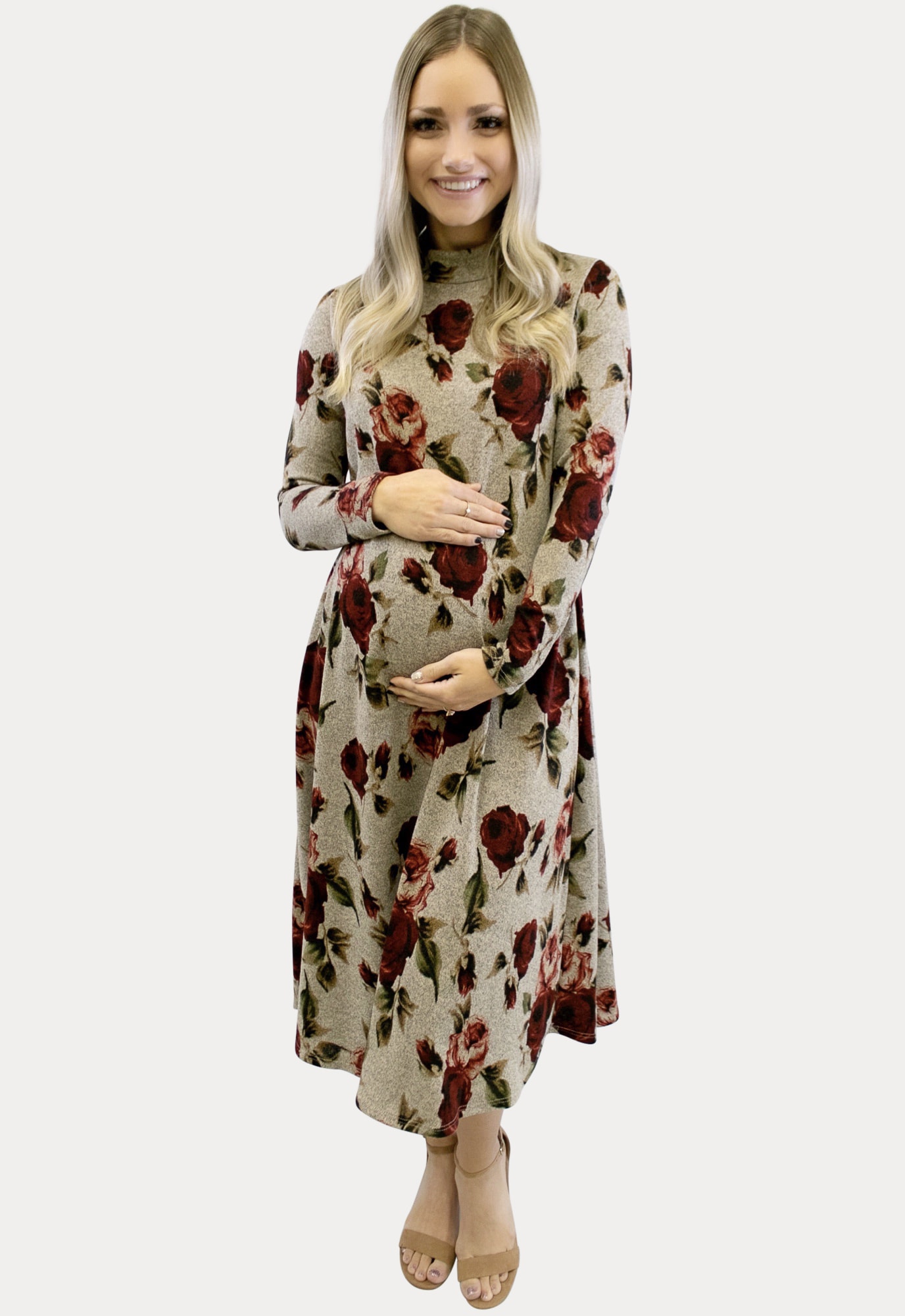 Floral Knit Maternity Dress