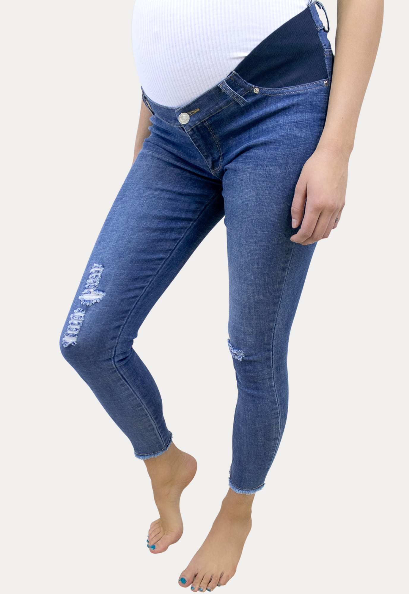 Women Blue Ultra Washed Distressed Ripped Jeans - RippedJeans