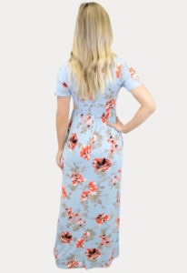 short sleeve floral maternity maxi