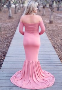 long sleeve mermaid maternity gown