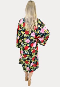 floral maternity kimono in black