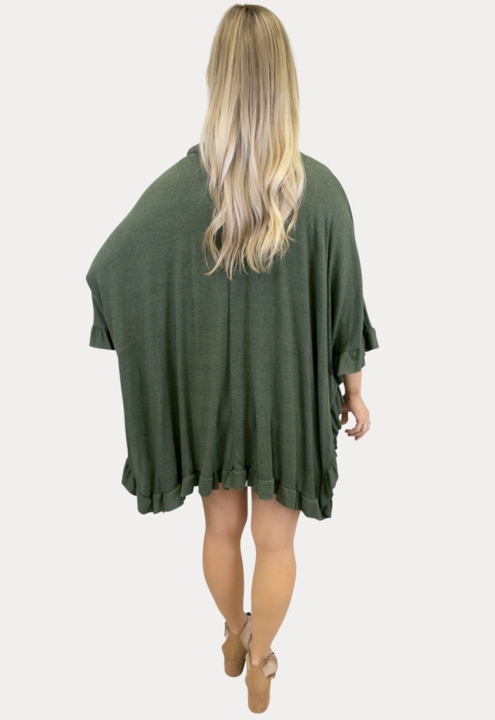 Maternity Knit Ruffle Kimono