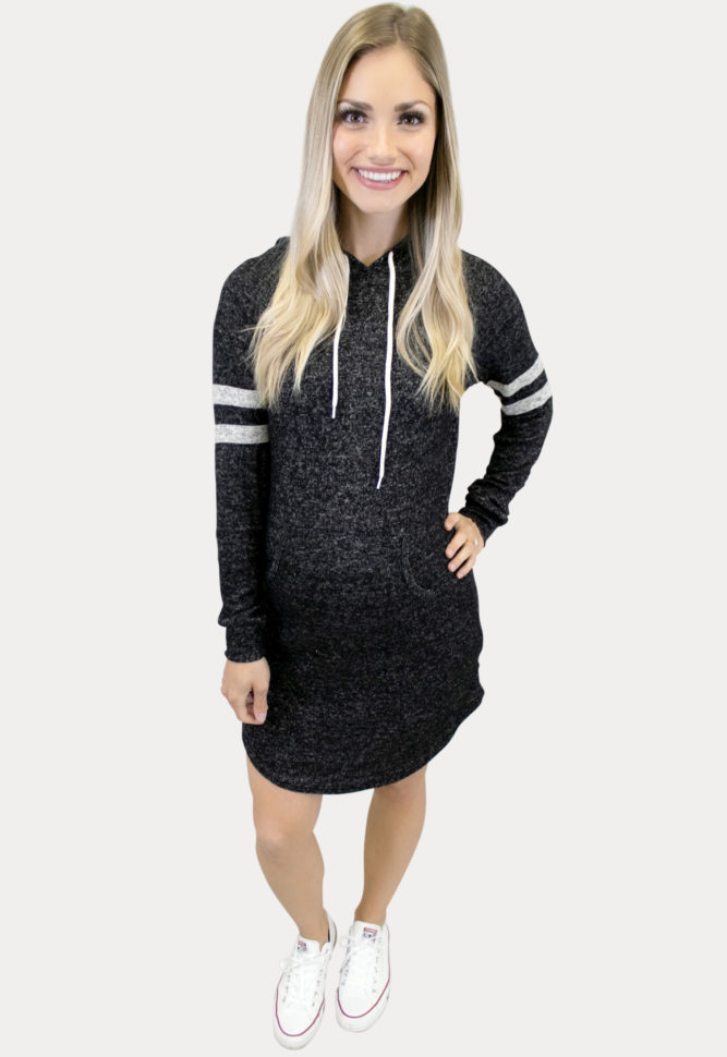 sporty hooded maternity dress