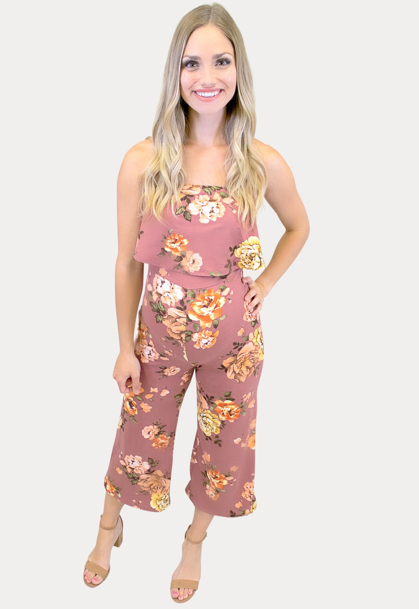 floral maternity jumpsuit