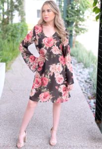 floral v-neck dress