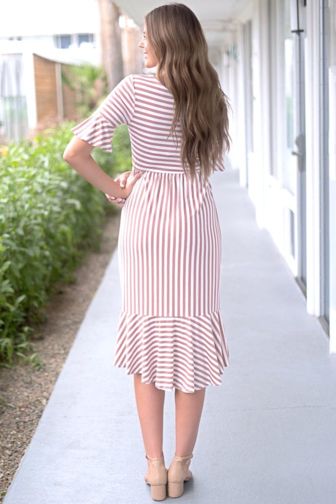 striped midi dress