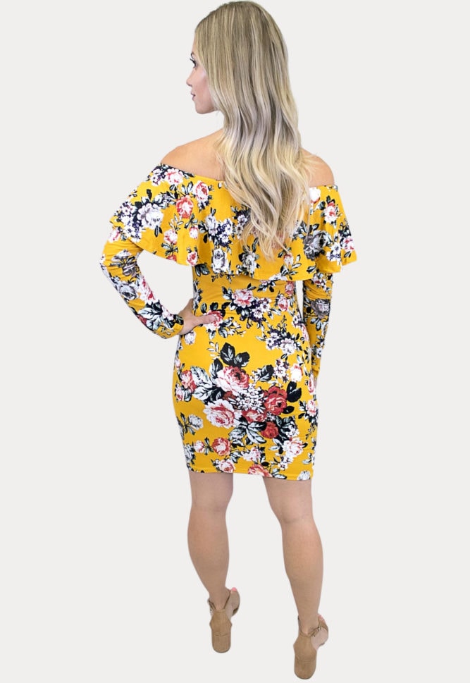 floral long sleeve dress