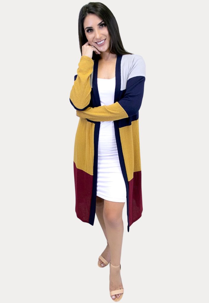 color block cardigan