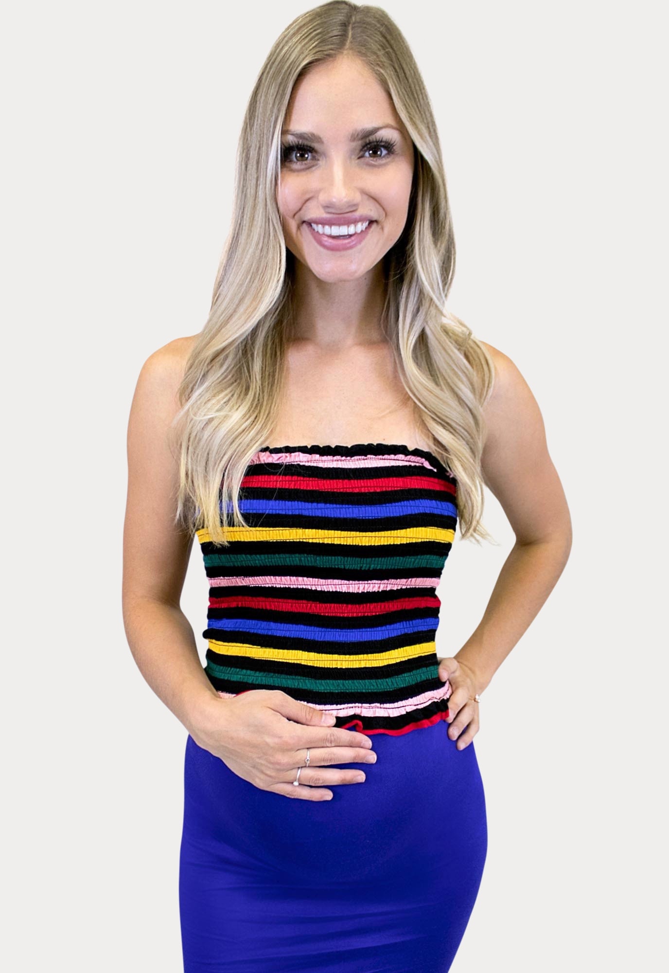 black striped maternity crop top