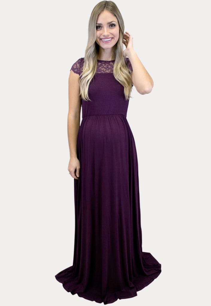 purple maternity maxi