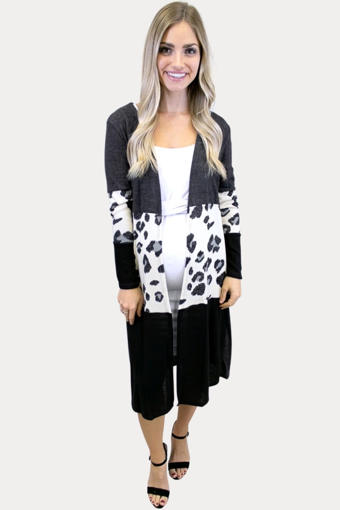 leopard print maternity kimono