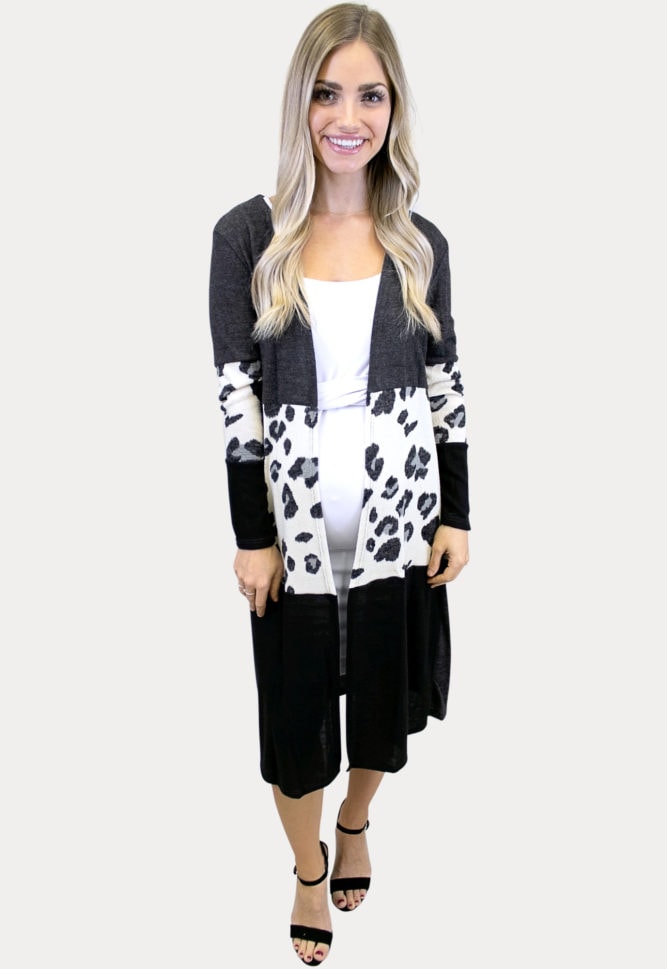 leopard print maternity kimono