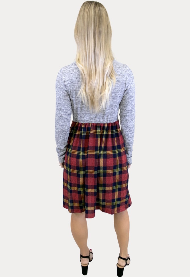 plaid pregnancy dress