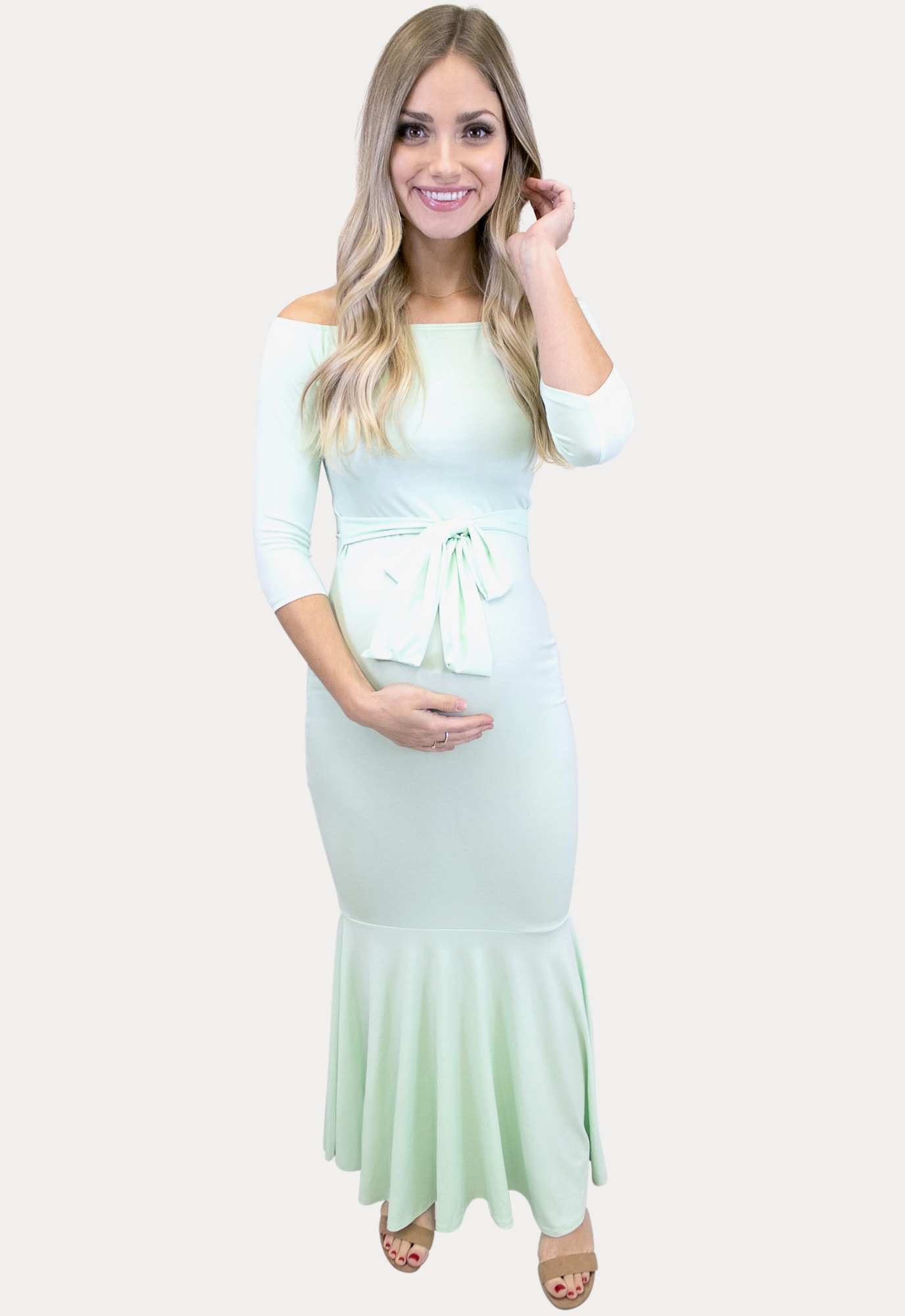 mint maternity maxi dress