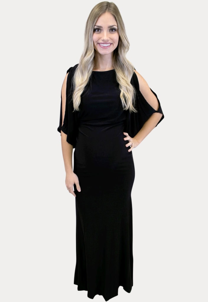 long sleeve maternity maxi dress