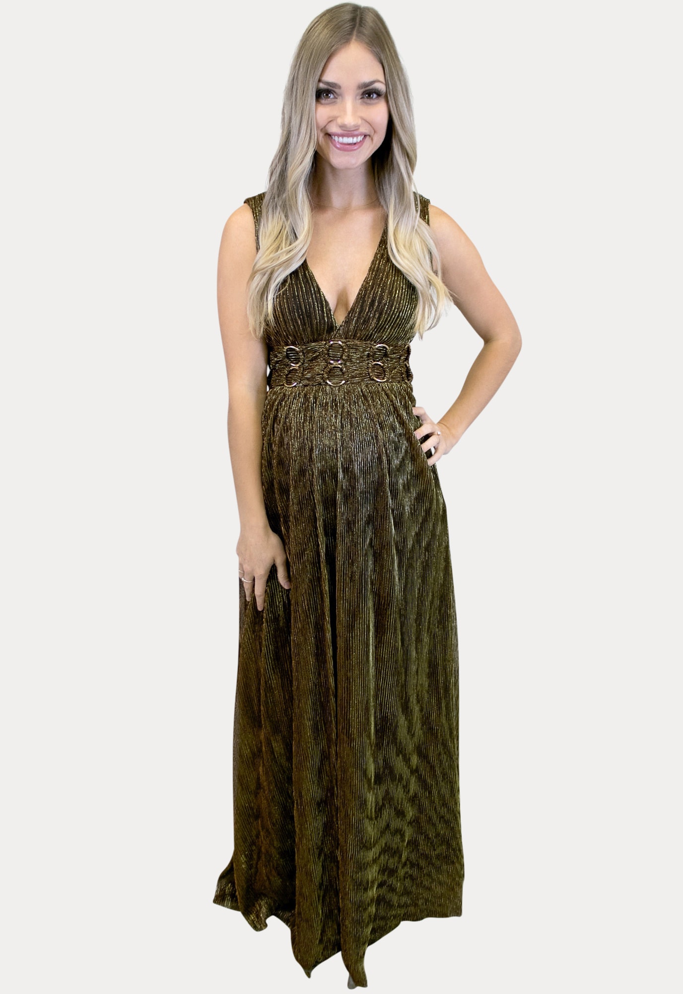 gold maternity maxi dress