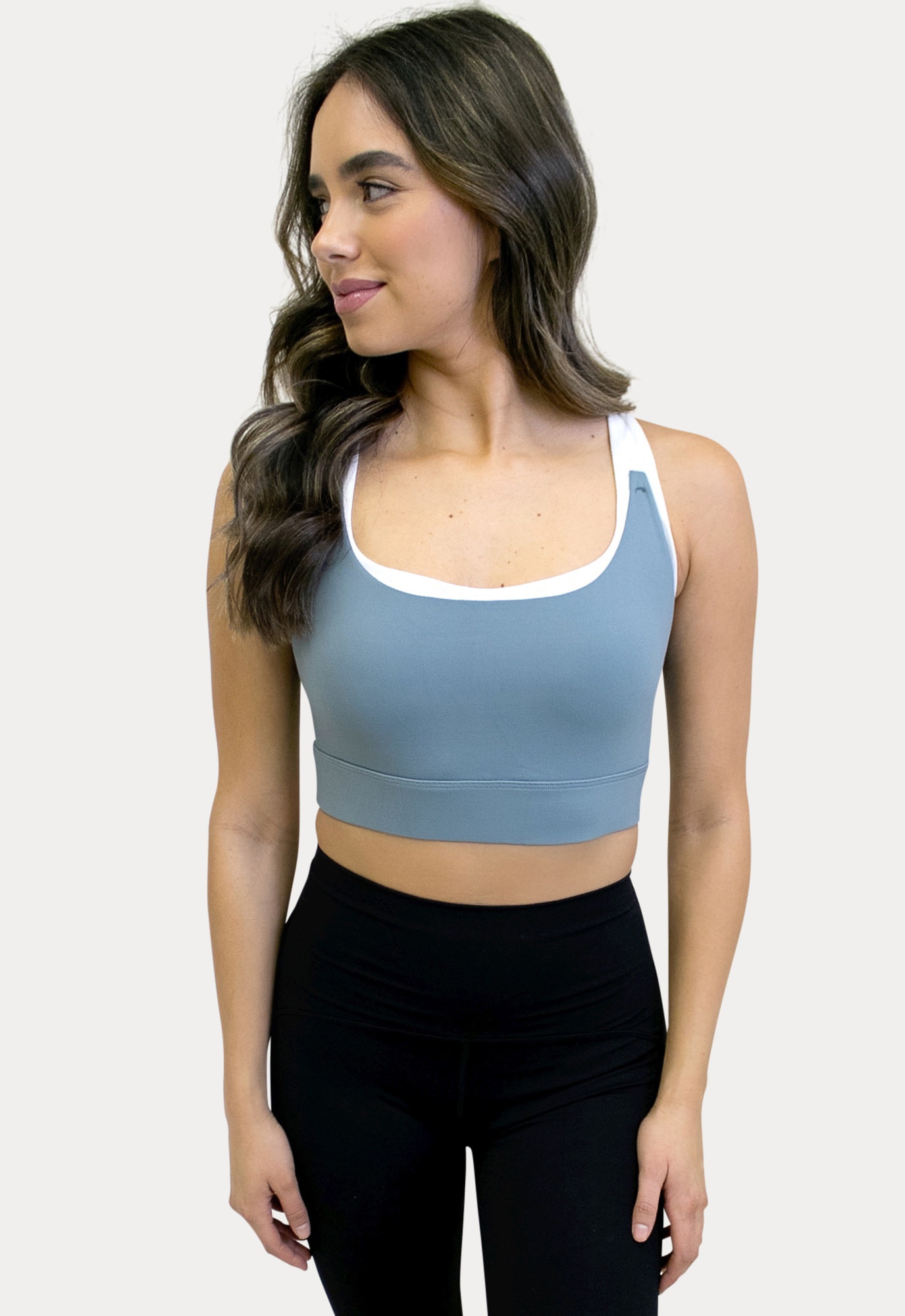 Strap Back Ultra-Support Bra in Blue