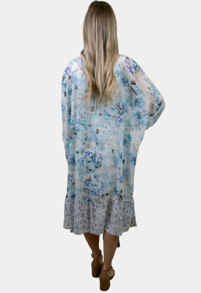 lightweight floral pregnancy kimono