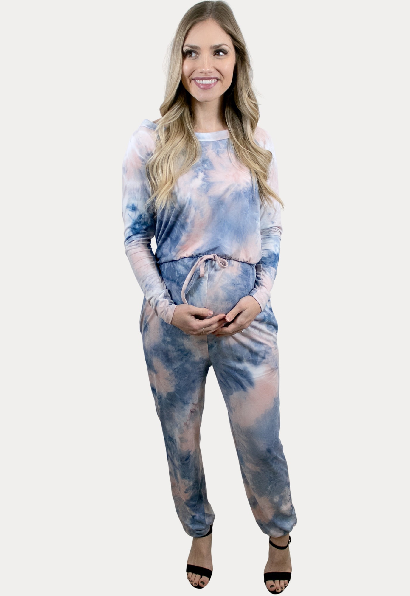 tie dye maternity jumpsuit