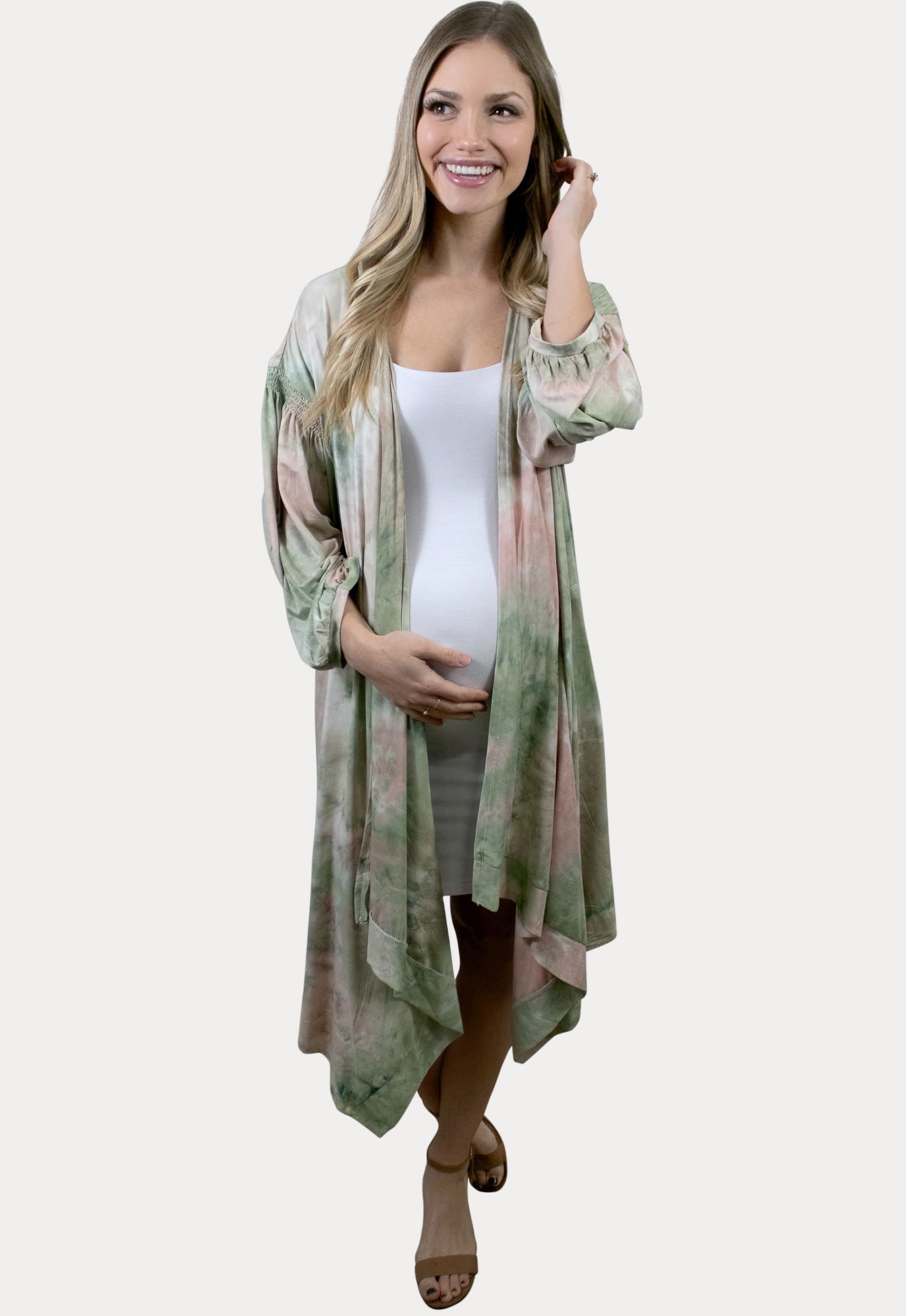 tie dye maternity kimono