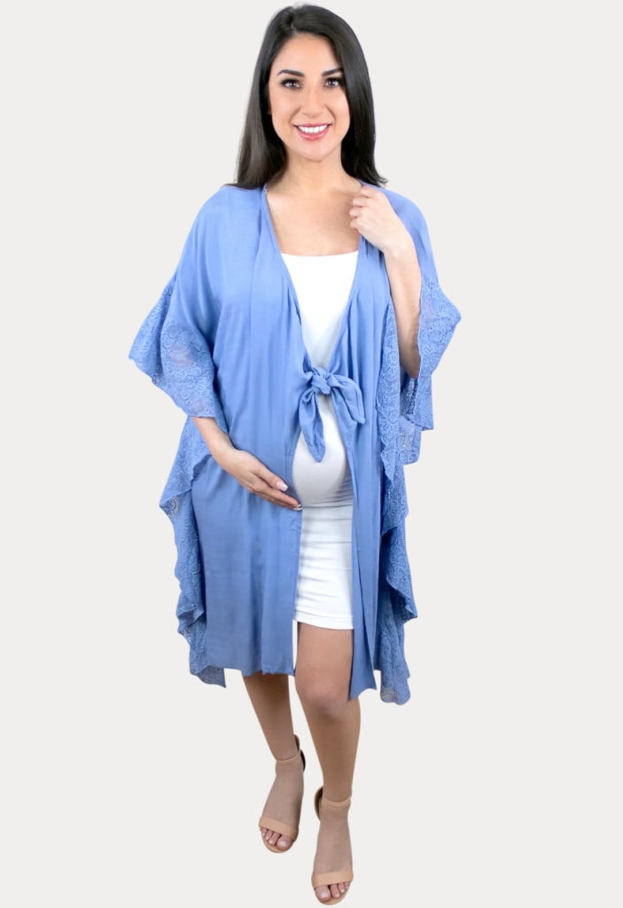 blue pregnancy cardigan