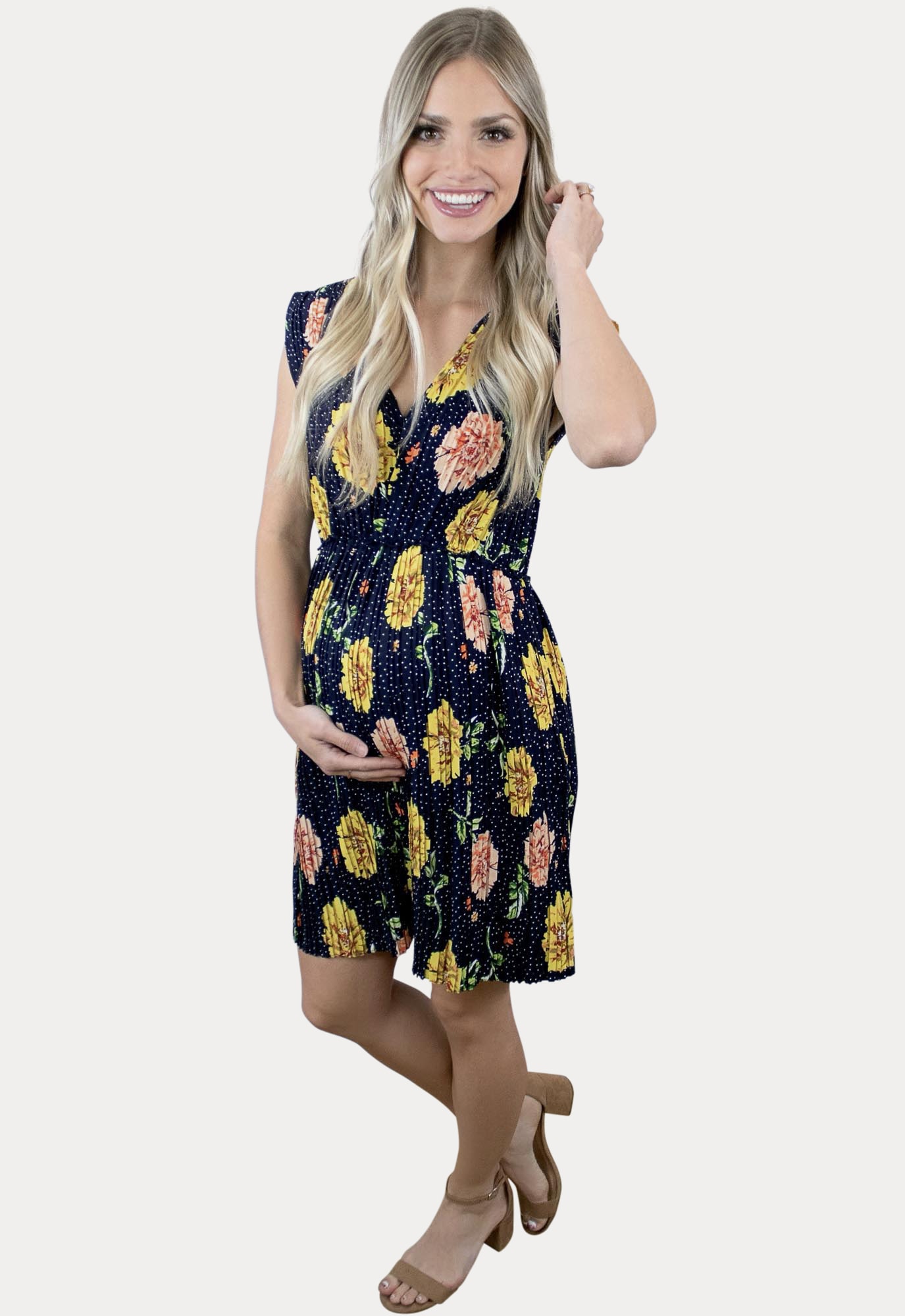 Sleeveless Floral Maternity Dress - Sexy Mama Maternity