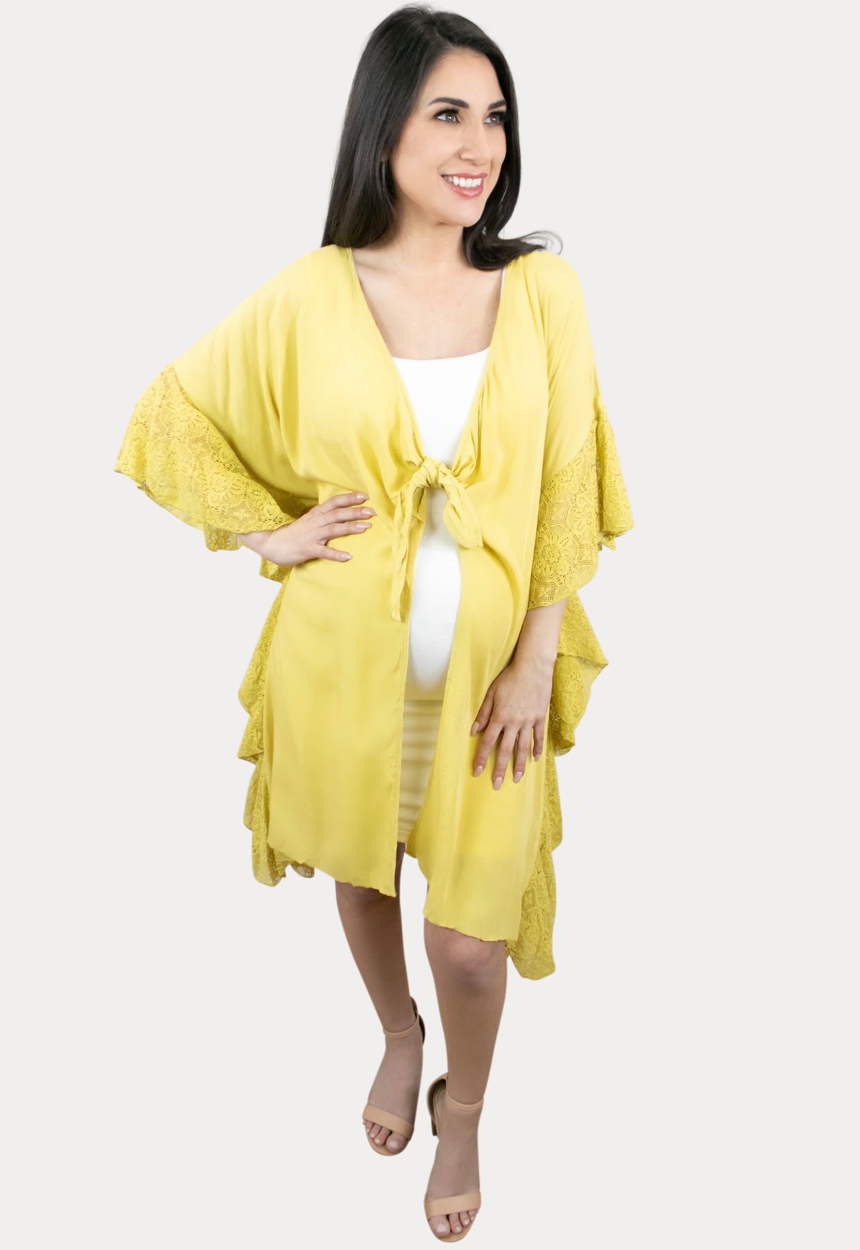 yellow pregnancy cardigan