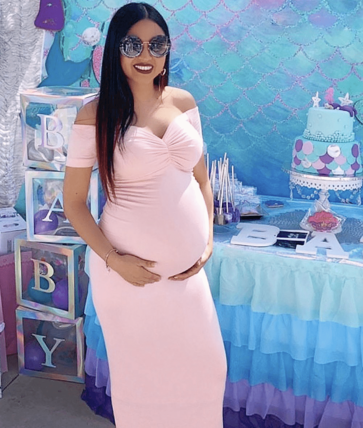 Baby Shower Top in Blush Pink - Sexy Mama Maternity